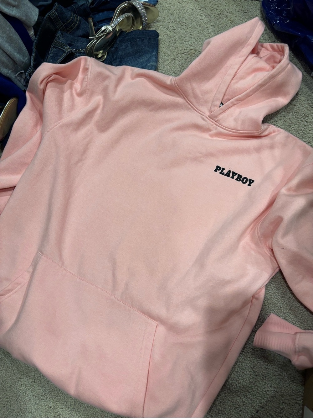 PLAYBOY Light Pink Hoodie Dress Sweatshirt